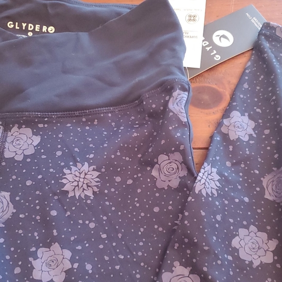 Nwt navy blue flower legging glyder - Picture 2 of 5